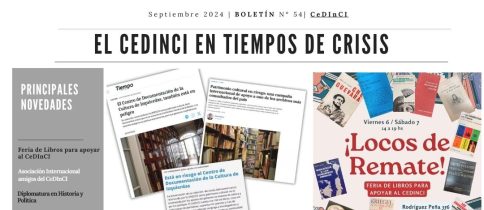 Boletín de Novedades n° 54 || Feria de libros para apoyar al CeDInCI